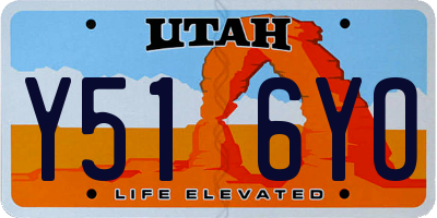 UT license plate Y516YO
