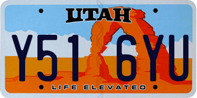 UT license plate Y516YU