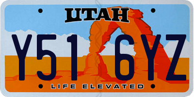 UT license plate Y516YZ