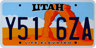 UT license plate Y516ZA