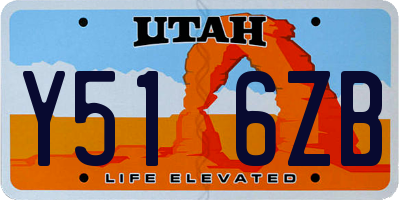 UT license plate Y516ZB