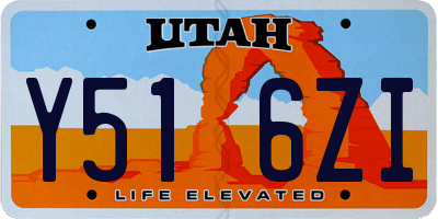 UT license plate Y516ZI
