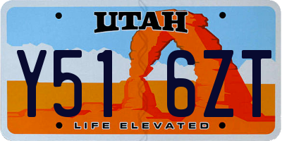 UT license plate Y516ZT