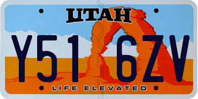 UT license plate Y516ZV