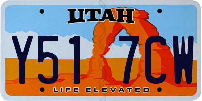 UT license plate Y517CW