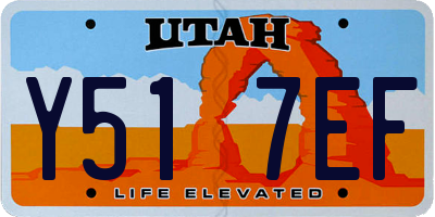 UT license plate Y517EF