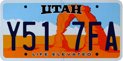 UT license plate Y517FA