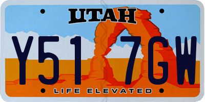 UT license plate Y517GW