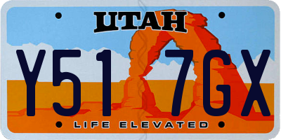 UT license plate Y517GX