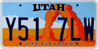 UT license plate Y517LW