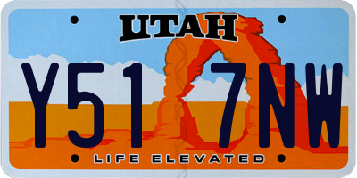 UT license plate Y517NW