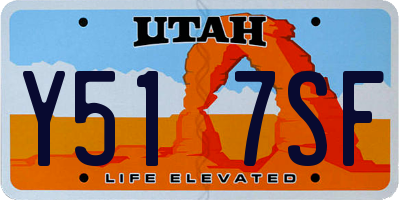 UT license plate Y517SF