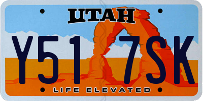 UT license plate Y517SK