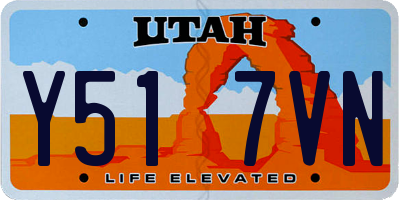 UT license plate Y517VN