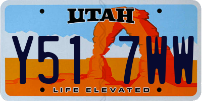 UT license plate Y517WW