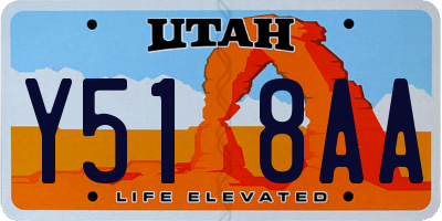 UT license plate Y518AA