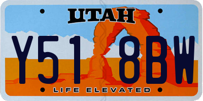 UT license plate Y518BW