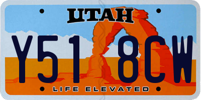 UT license plate Y518CW