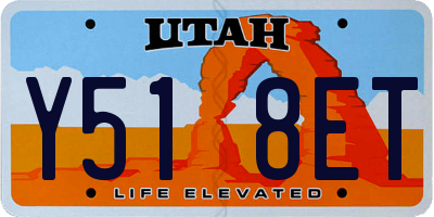 UT license plate Y518ET