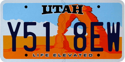 UT license plate Y518EW