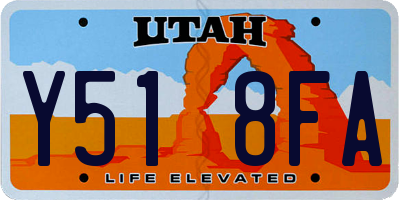 UT license plate Y518FA