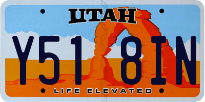 UT license plate Y518IN
