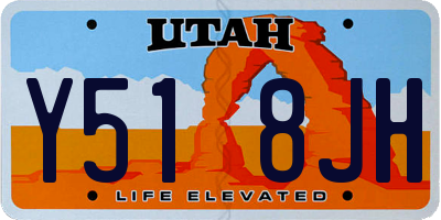 UT license plate Y518JH
