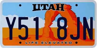 UT license plate Y518JN