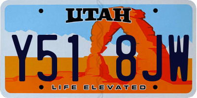 UT license plate Y518JW
