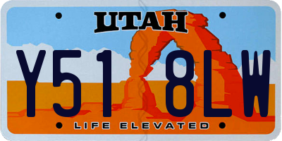 UT license plate Y518LW