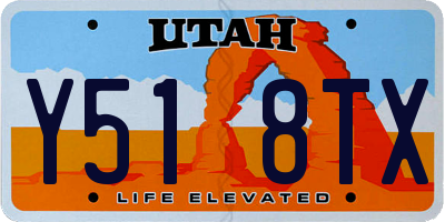 UT license plate Y518TX