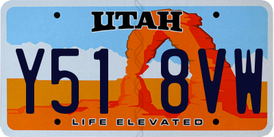 UT license plate Y518VW