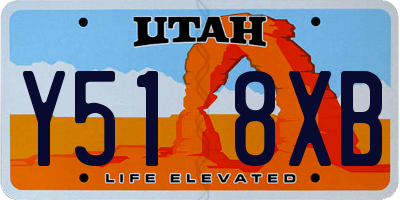 UT license plate Y518XB