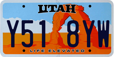UT license plate Y518YW