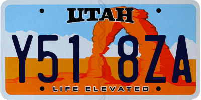 UT license plate Y518ZA