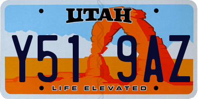 UT license plate Y519AZ