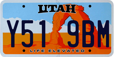 UT license plate Y519BM