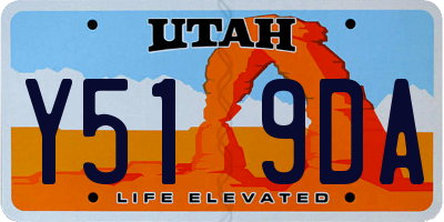 UT license plate Y519DA