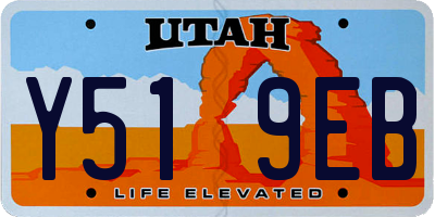 UT license plate Y519EB