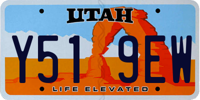 UT license plate Y519EW