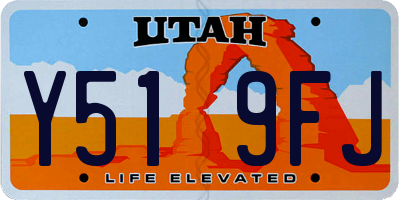 UT license plate Y519FJ