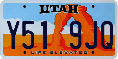 UT license plate Y519JQ