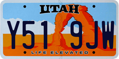 UT license plate Y519JW