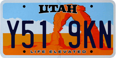 UT license plate Y519KN