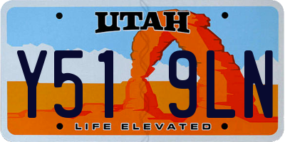 UT license plate Y519LN