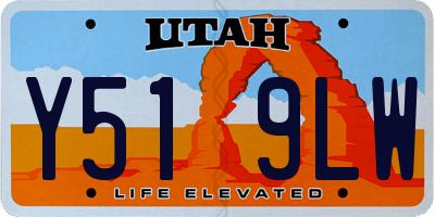 UT license plate Y519LW