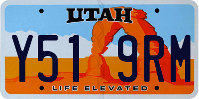 UT license plate Y519RM