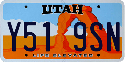 UT license plate Y519SN