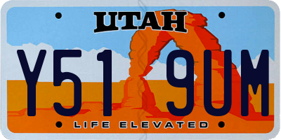 UT license plate Y519UM