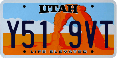 UT license plate Y519VT